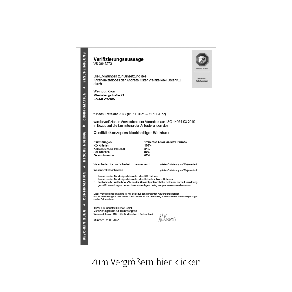 TÜV Zertifikat Bianca Kron